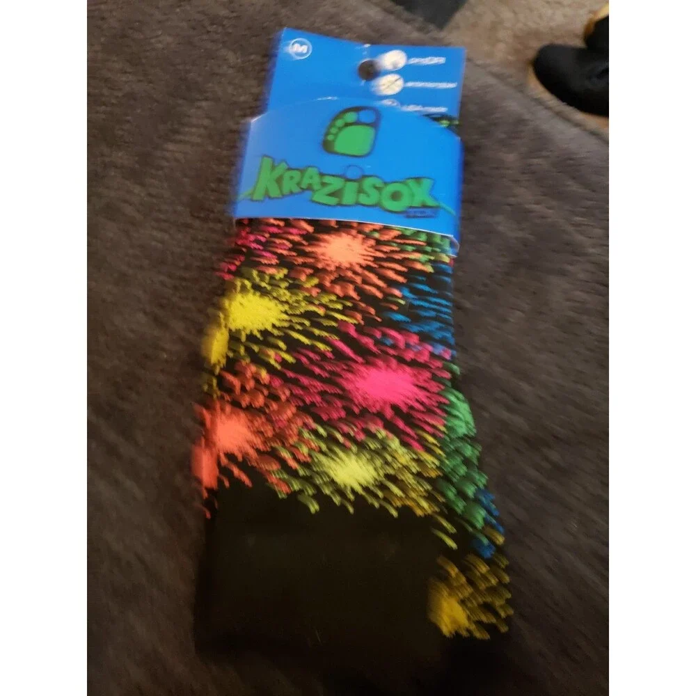 Krazisox Fireworks Over the Calf Socks size medium (7-10) women's NEW